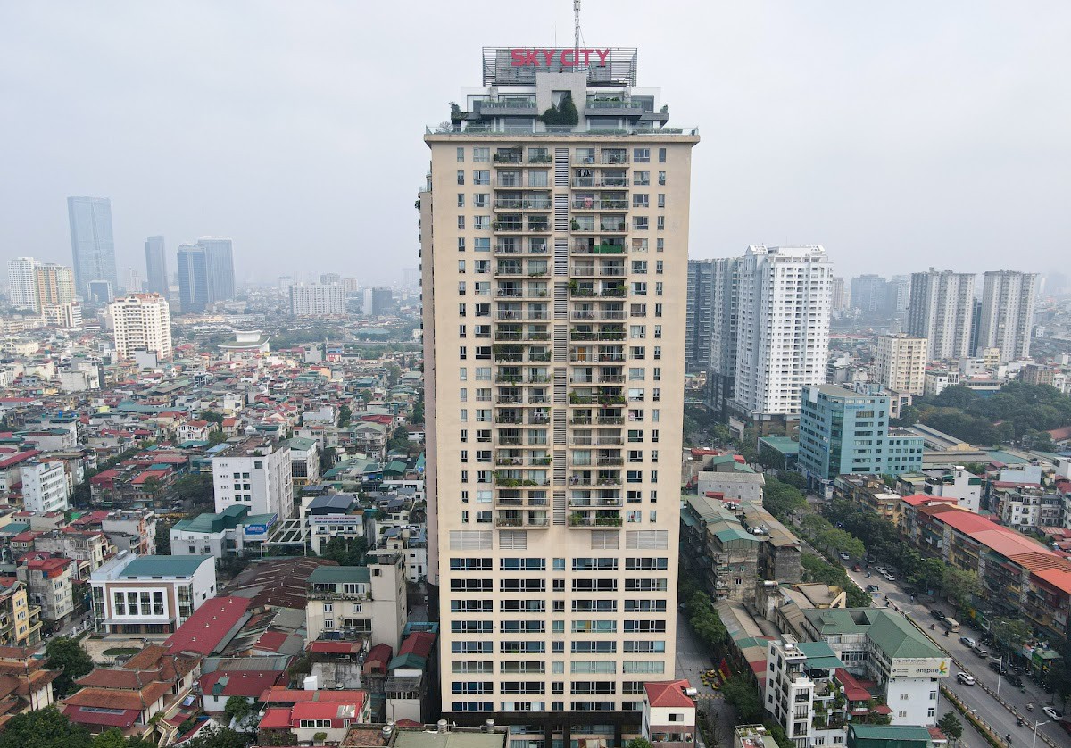 Phòng khách căn hộ Sky City Towers-88 Láng Hạ với nội thất cao cấp