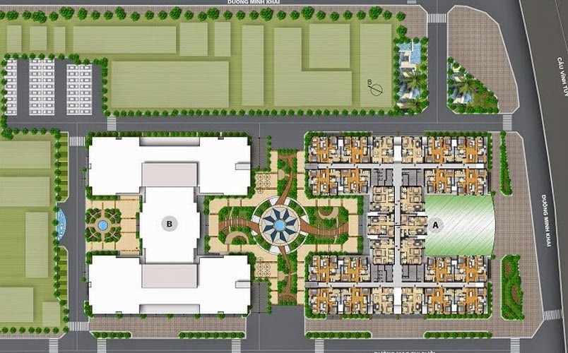 Sơ đồ mặt bằng điển hình căn hộ 3 phòng ngủ tại Hoa Binh Green Apartment