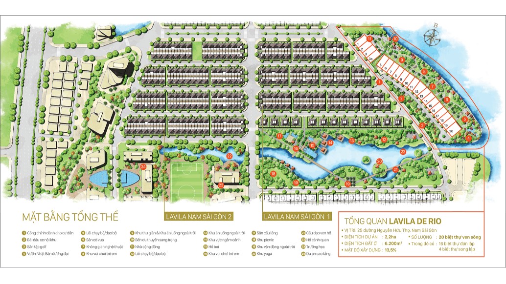 Mặt bằng phân lô biệt thự Lavila De Rio Nhà Bè