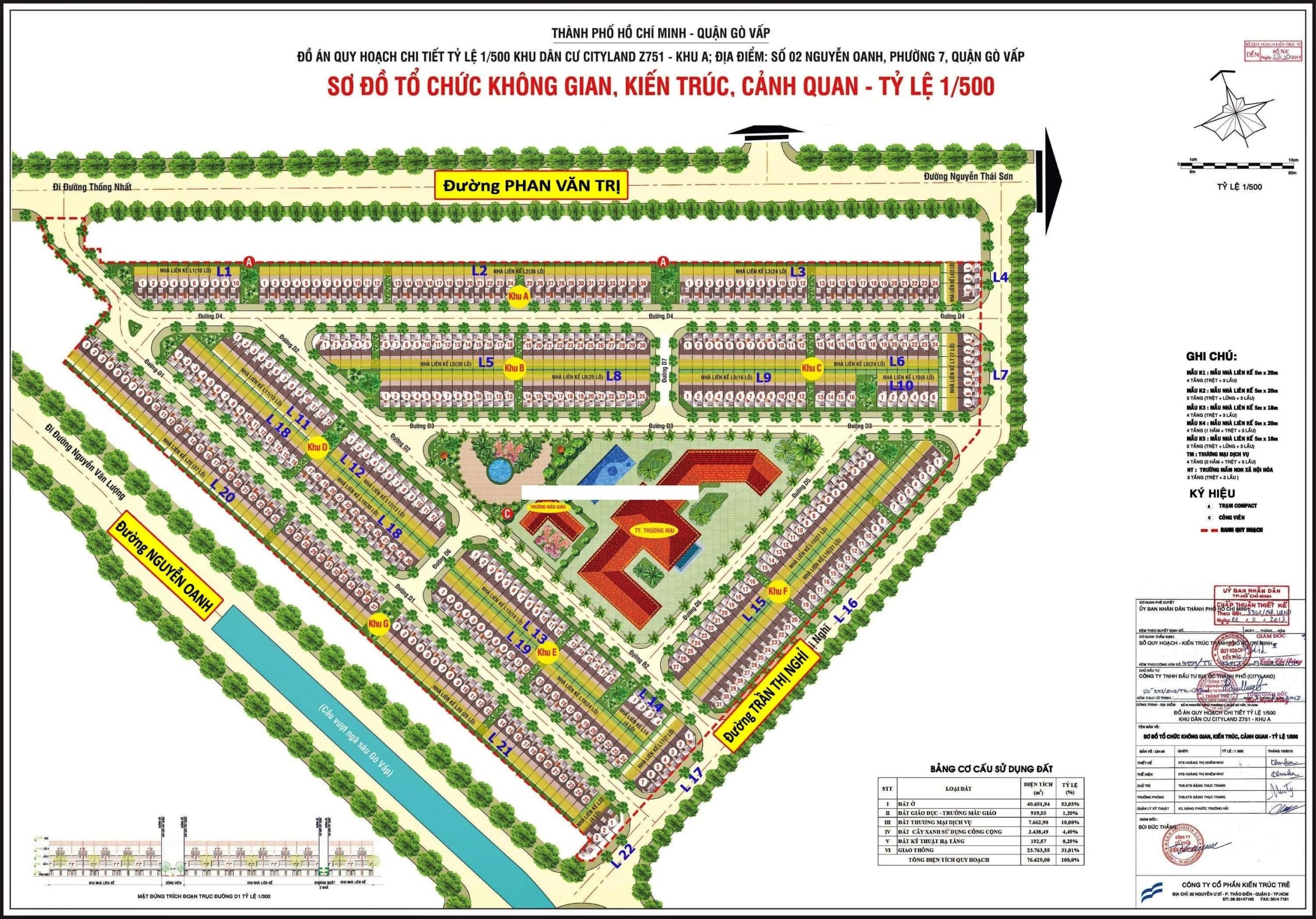 Sơ đồ phân lô chi tiết dự án Cityland Center Hills