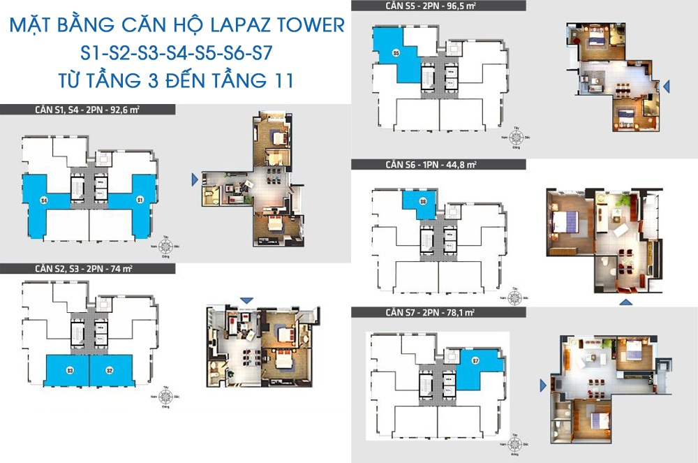 Mặt bằng điển hình căn hộ tại La Paz Tower