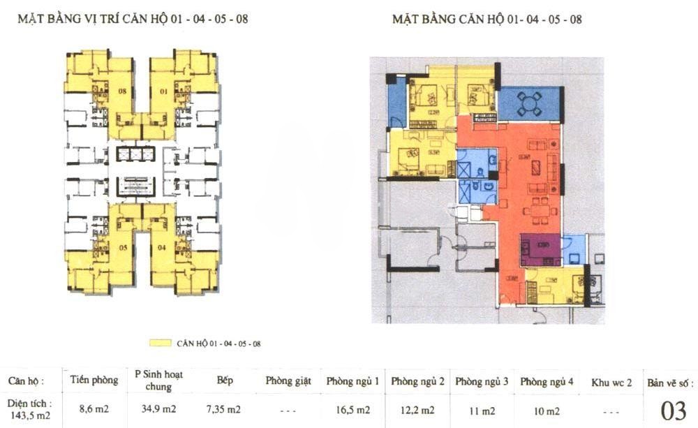 Sơ đồ mặt bằng điển hình căn hộ Artex Building sau cải tạo