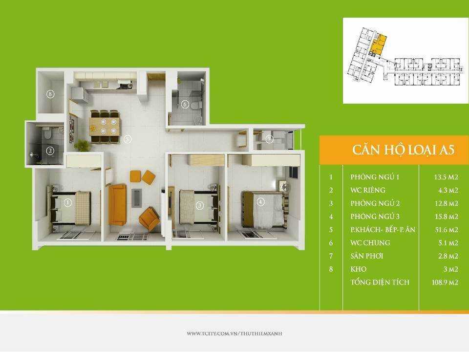 Mặt bằng điển hình căn hộ tại Chung cư 10A Trần Nhật Duật