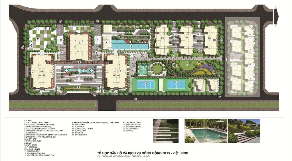 Mặt bằng tổng thể căn hộ Green Park CT15 Việt Hưng