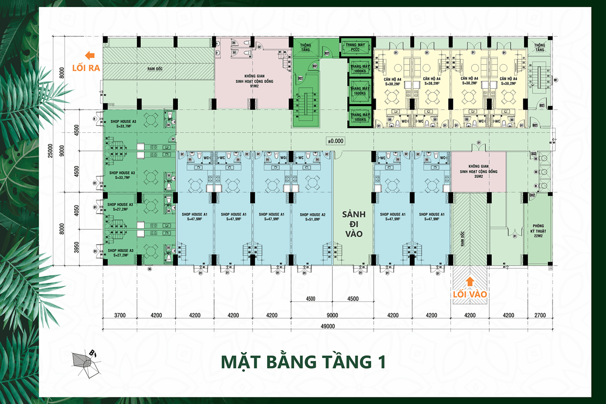 Mặt bằng tầng điển hình căn hộ tại Tây Đô Plaza Cần Thơ