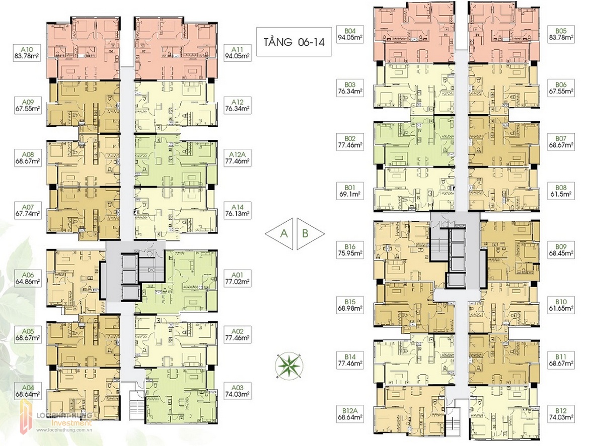 Mặt bằng điển hình căn hộ tại LuxGarden