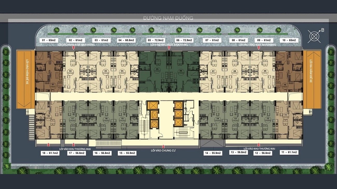 Mặt bằng tổng thể căn hộ AQH Riverside