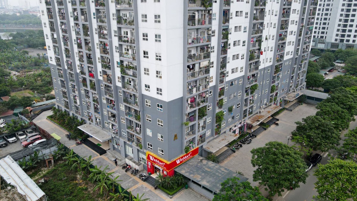 Tổng quan Nhà ở xã hội Đồng Mô từ trên cao