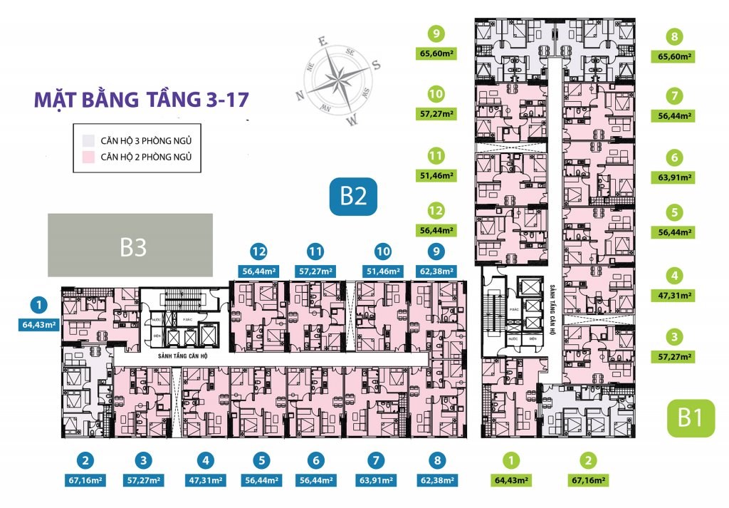 Mặt bằng điển hình căn hộ tại Chung cư Topaz Home 2