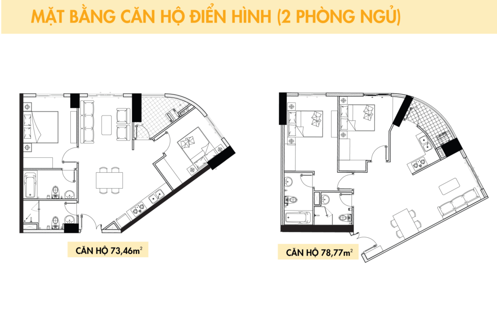 Sơ đồ mặt bằng căn hộ điển hình tại Topaz Elite