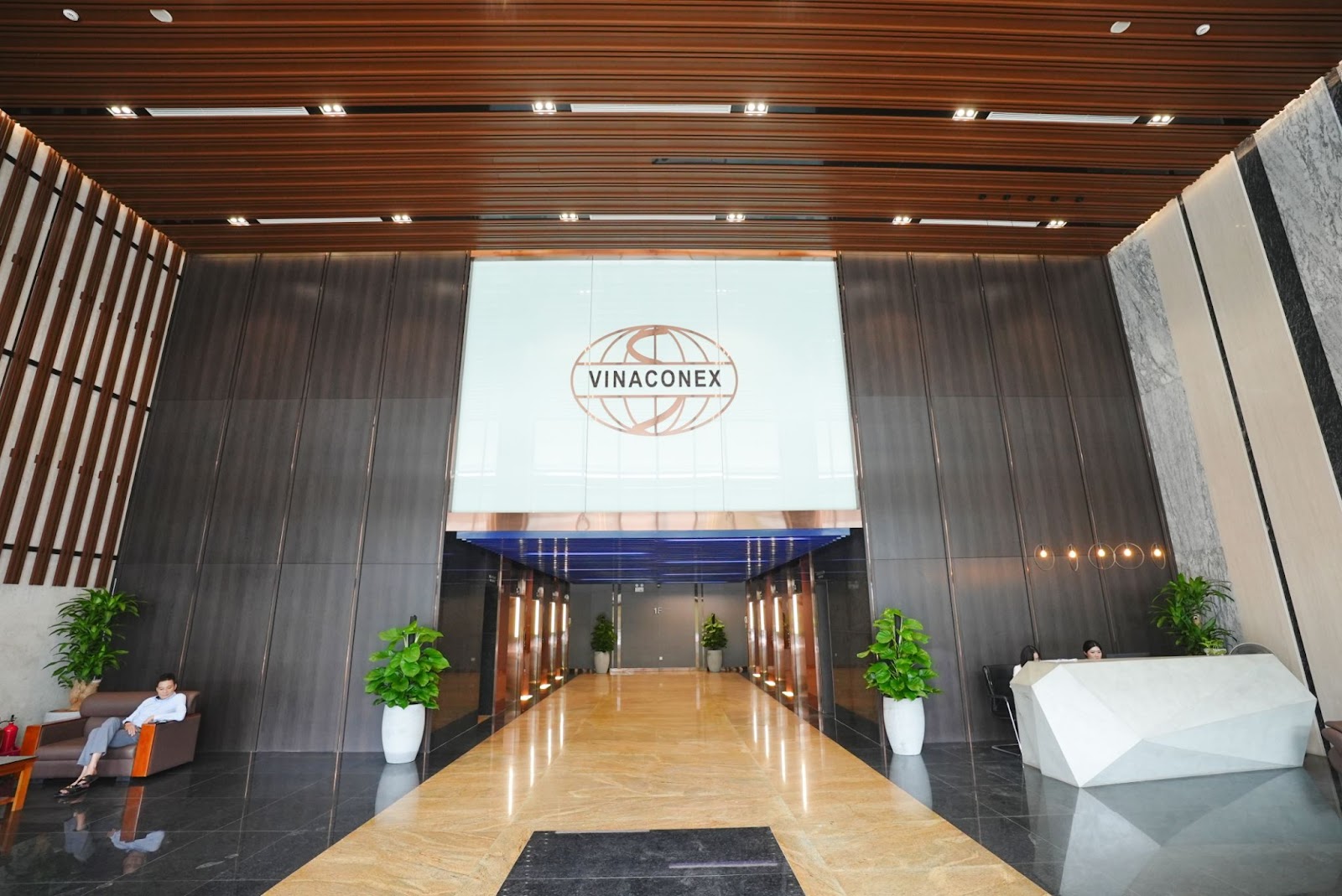 Không gian phòng khách căn hộ Vinaconex Diamond Tower với thiết kế sang trọng