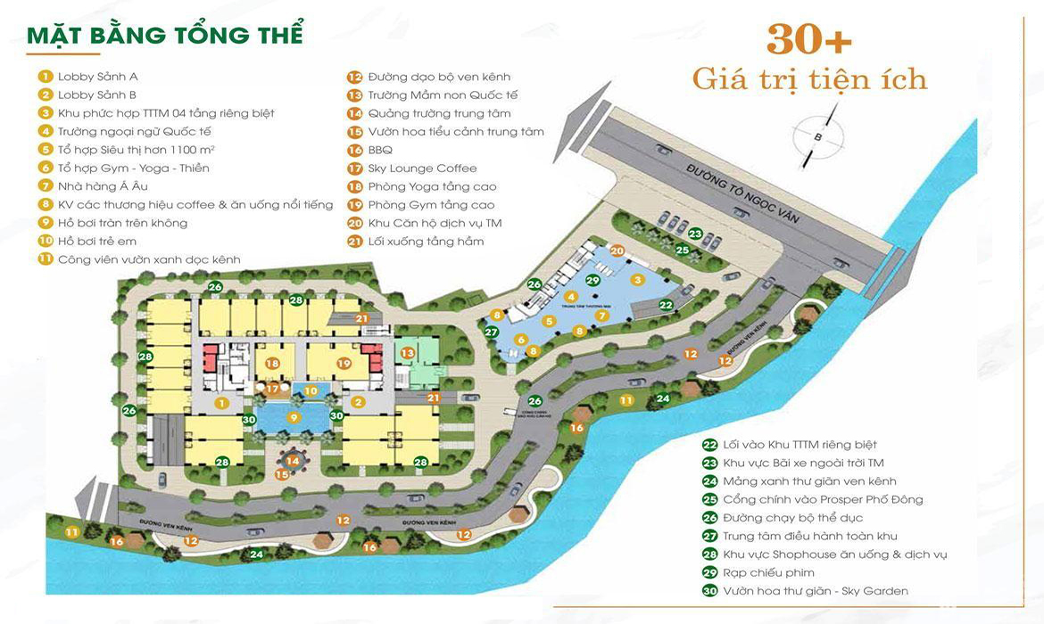 Mặt bằng thiết kế căn hộ Prosper Phố Đông