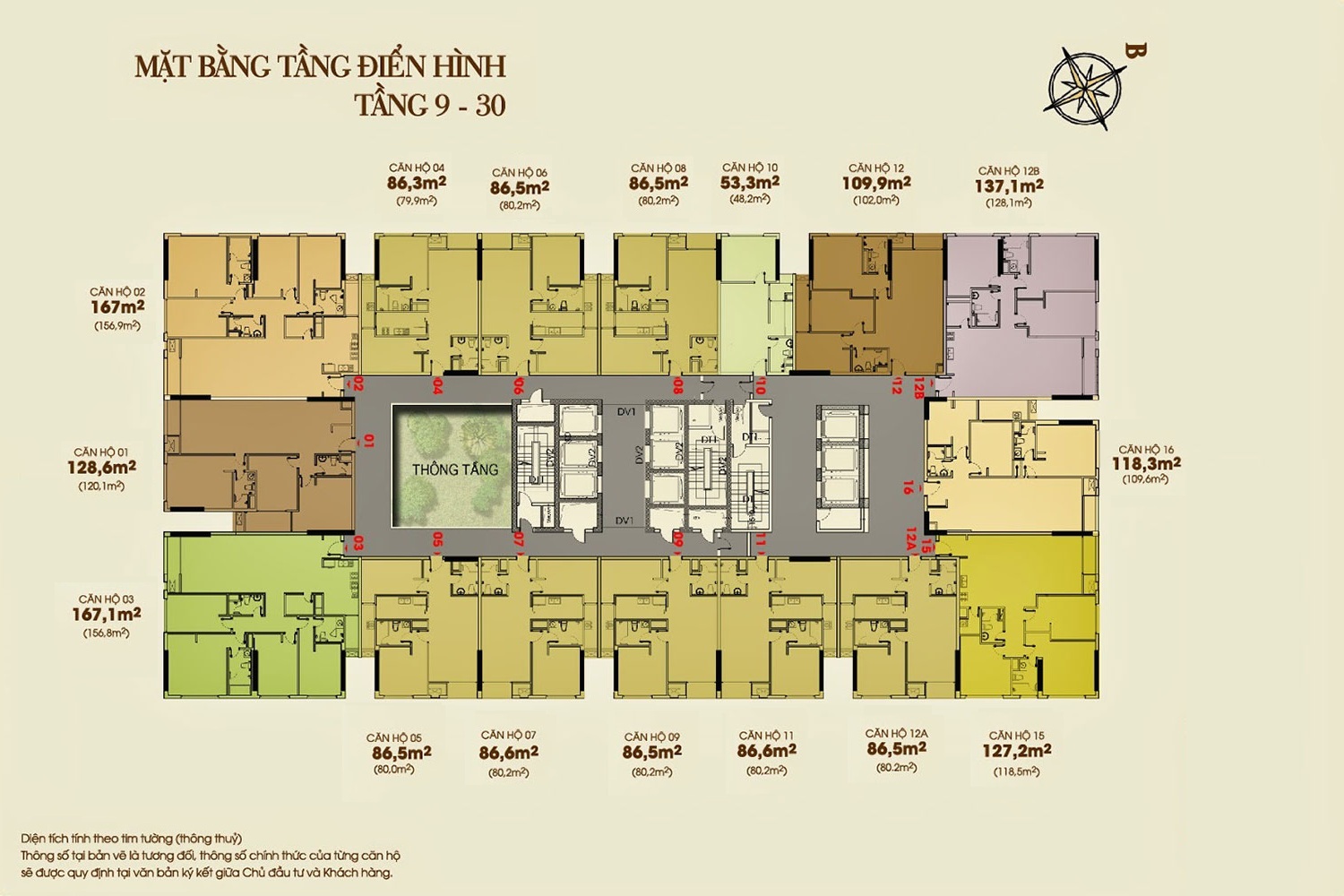 Mặt bằng điển hình căn hộ Vinhomes Nguyễn Chí Thanh