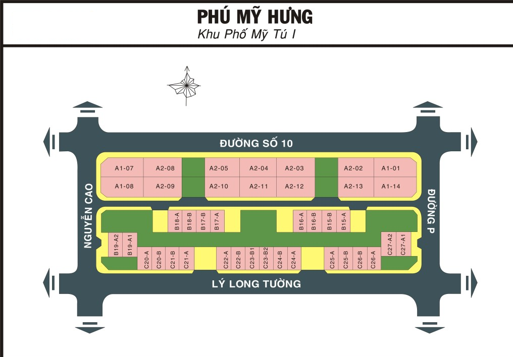 Mặt bằng phân lô biệt thự Mỹ Tú 1