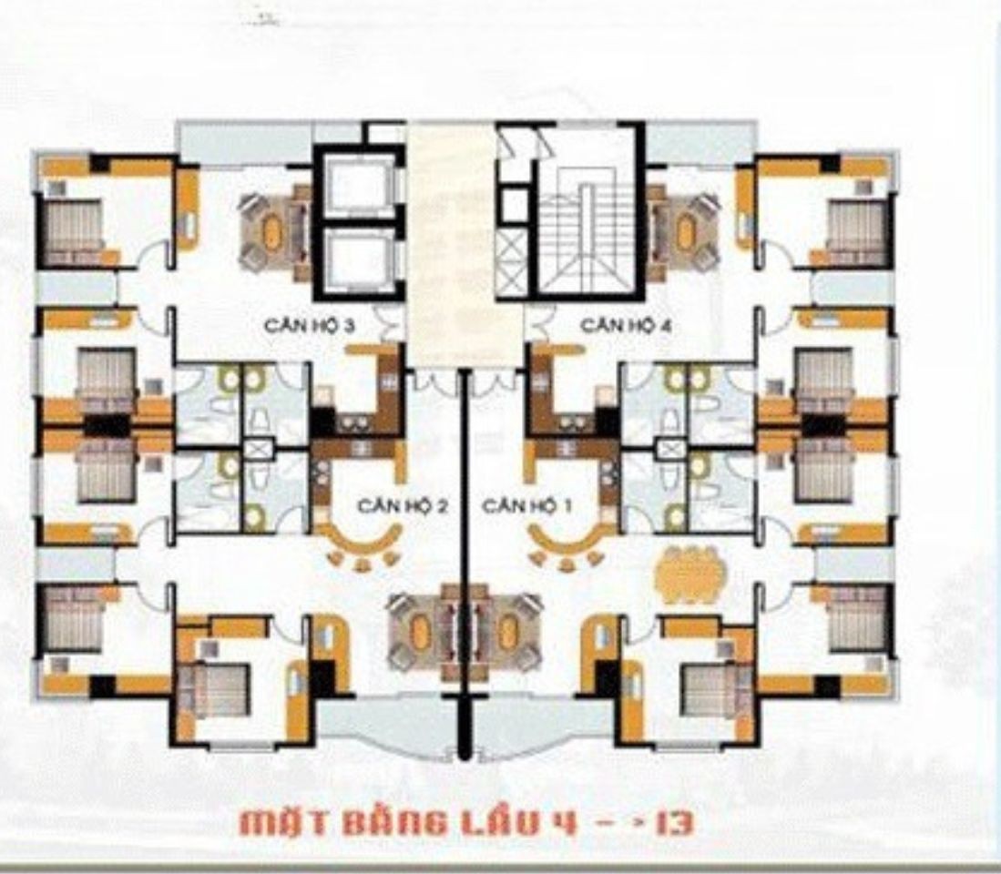 Mặt bằng điển hình căn hộ Kỳ Đồng Tower