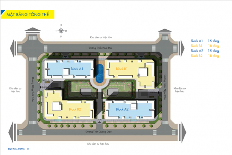 Sơ đồ mặt bằng tầng điển hình căn hộ tại HQC Nha Trang