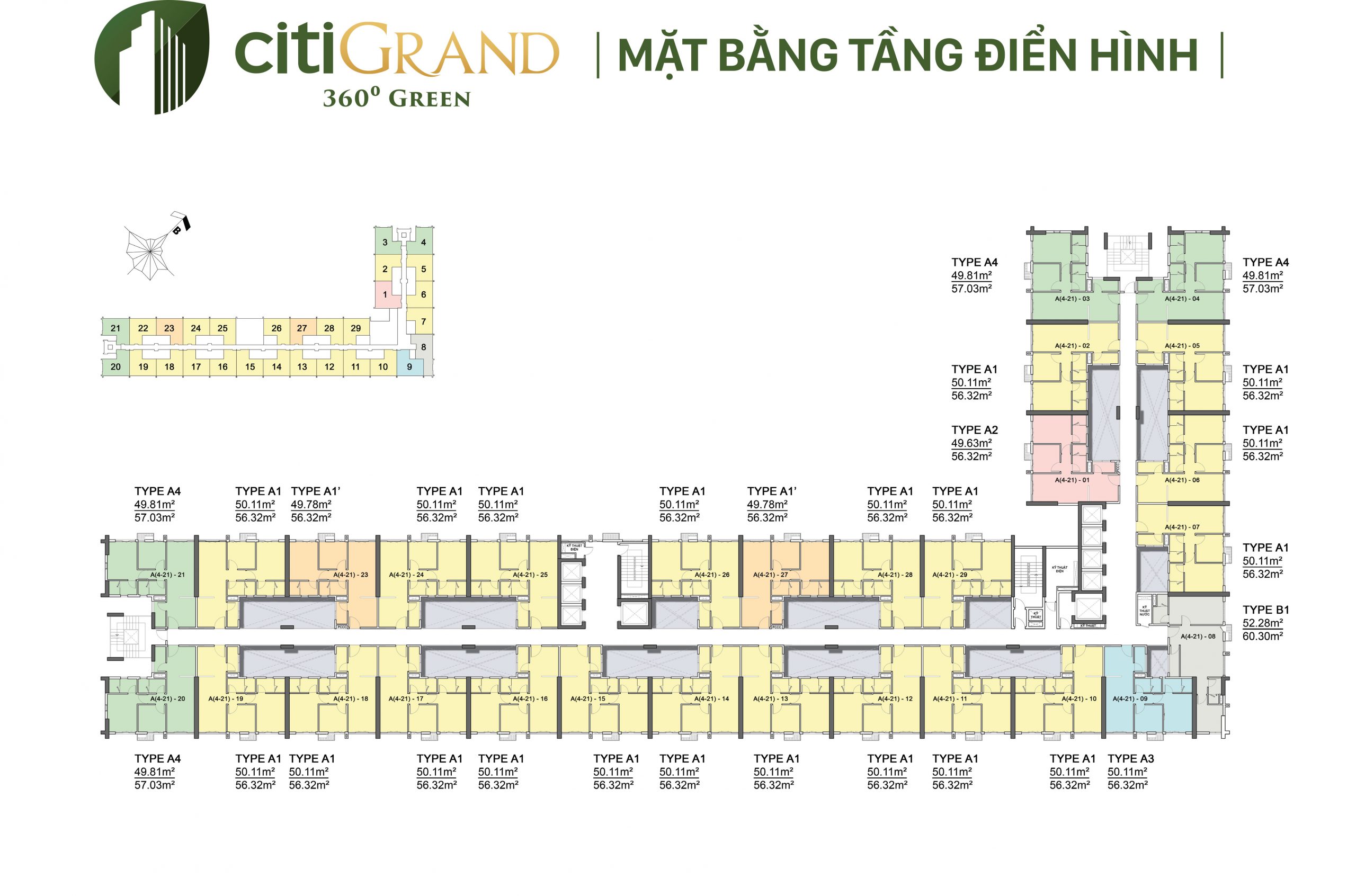 Mặt bằng điển hình căn hộ tại Chung cư Citi Grand