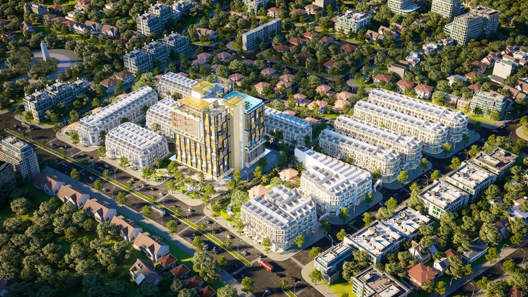 Tiện ích nội khu tại The Gold City Đồng Xoài với công viên và khu thể thao