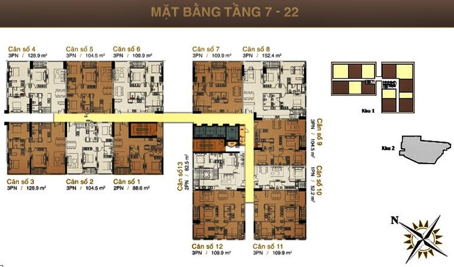 Mặt bằng điển hình căn hộ tại Chung cư Phan Văn Trị