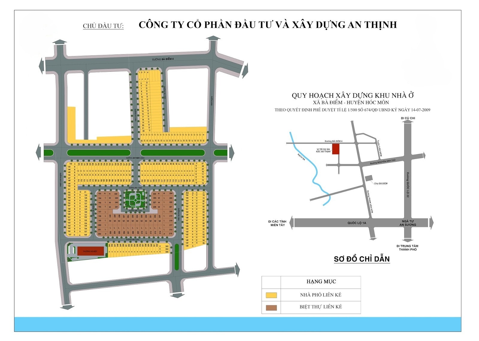 Sơ đồ phân lô chi tiết dự án KDC An Thịnh Bà Điểm Hóc Môn