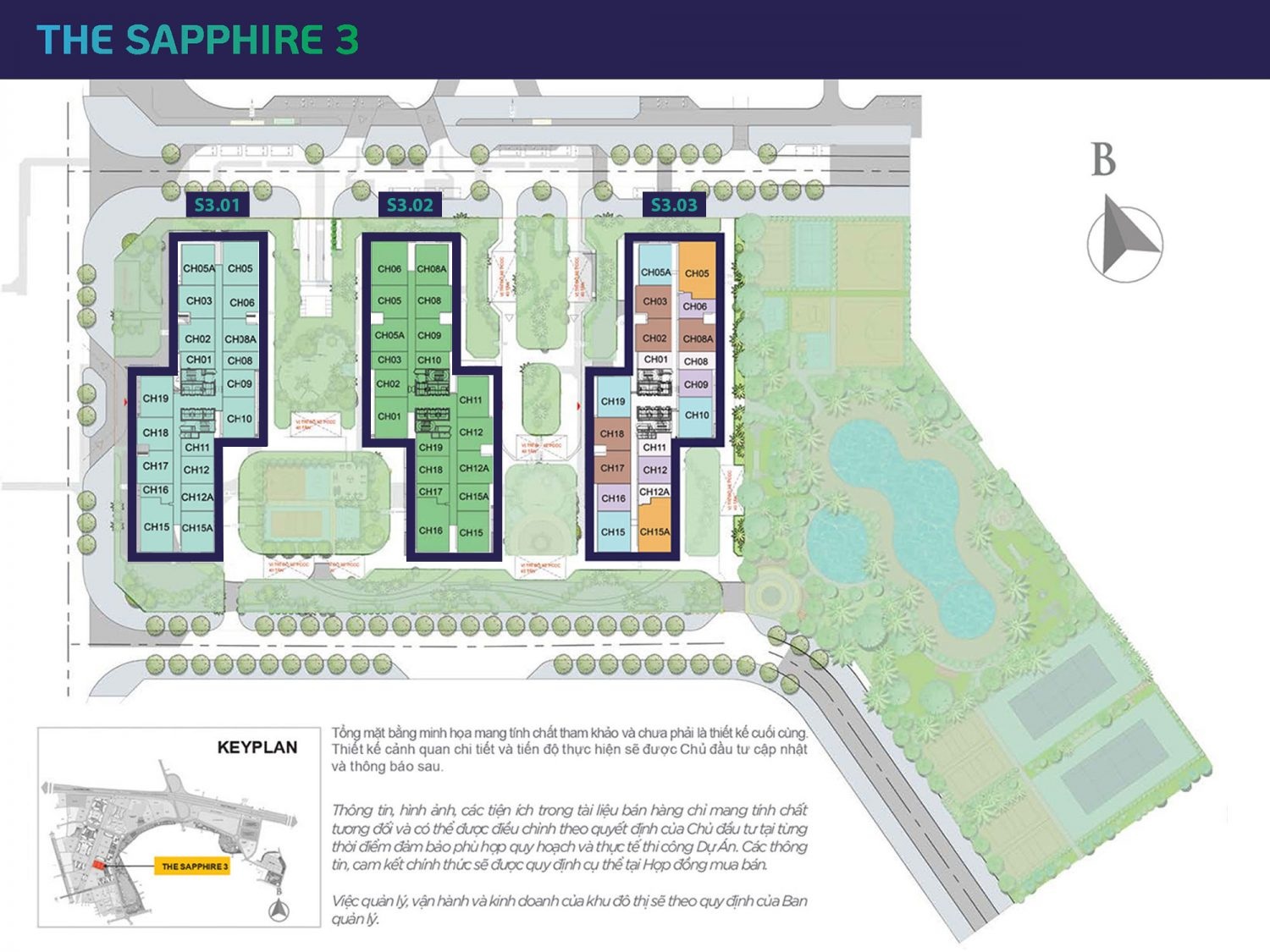 Mặt bằng điển hình The Sapphire - Vinhomes Smart City