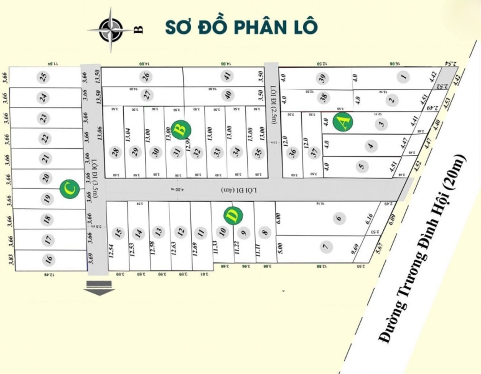 Mặt bằng phân lô Khu dân cư An Phước