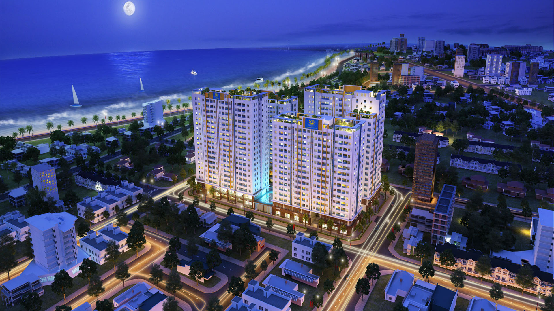 Phối cảnh tổng thể Chung cư HQC Nha Trang hiện đại