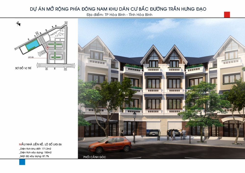 Phối cảnh shophouse và tiện ích tại KDC Bắc Trần Hưng Đạo
