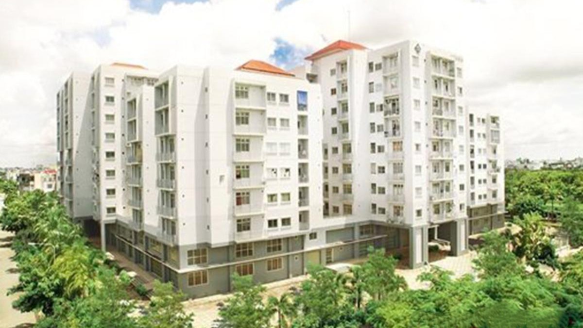 Khuôn viên xanh mát tại dự án Phú An Center Quận 12
