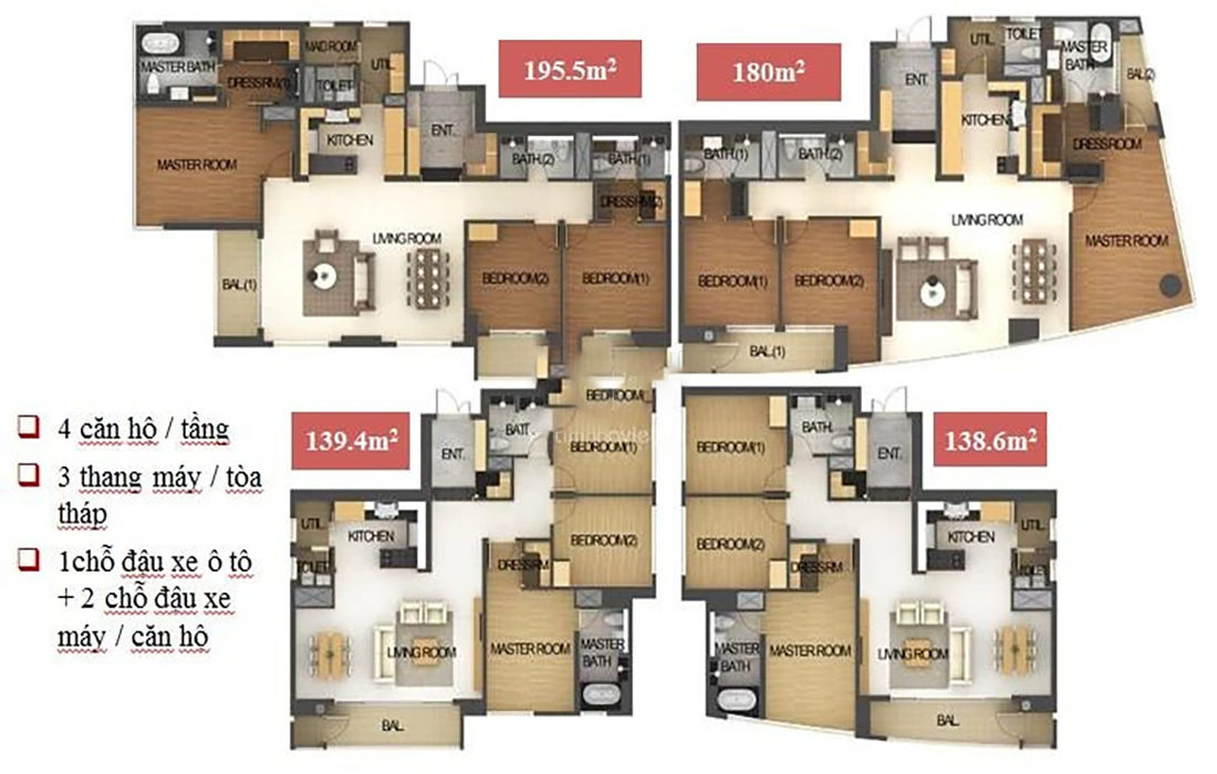 Mặt bằng nội thất điển hình căn hộ Fideco Riverview