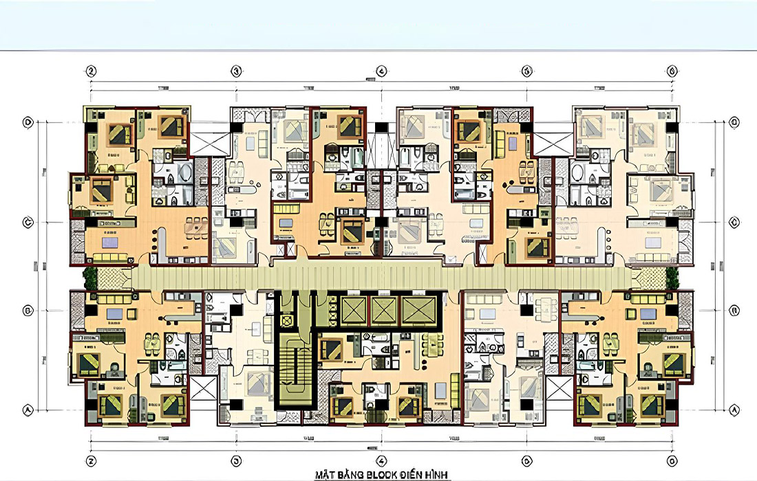 Mặt bằng tầng điển hình Thiên Nam Apartment