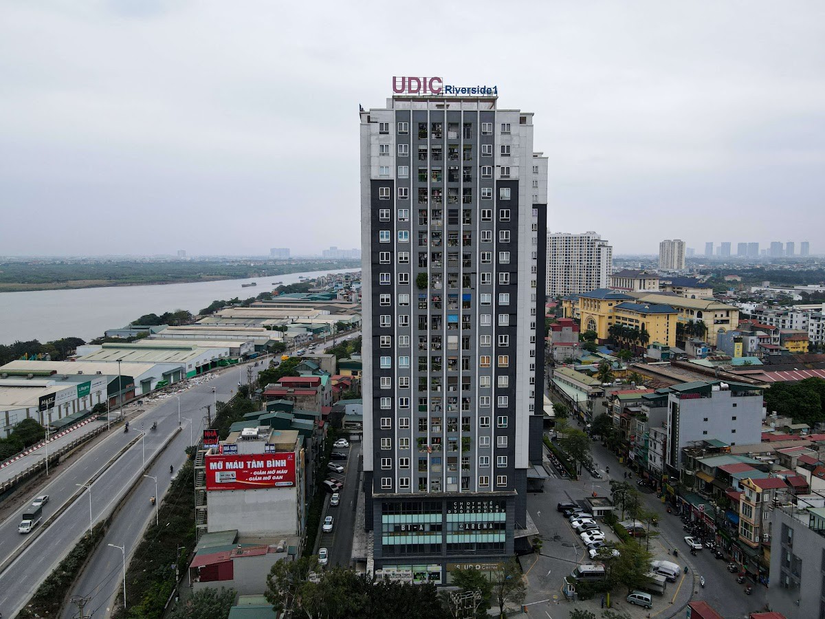 Phòng khách căn hộ Udic Riverside 122 Vĩnh Tuy thiết kế hiện đại