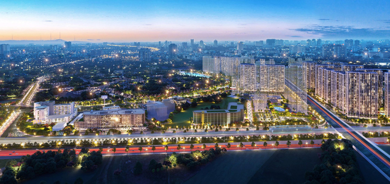 Vinhomes Smart City nằm trên trục đại lộ Thăng Long với quy mô 280 ha là kiệt tác đô thị thông minh xứng đáng trong top căn hộ Hà Nội