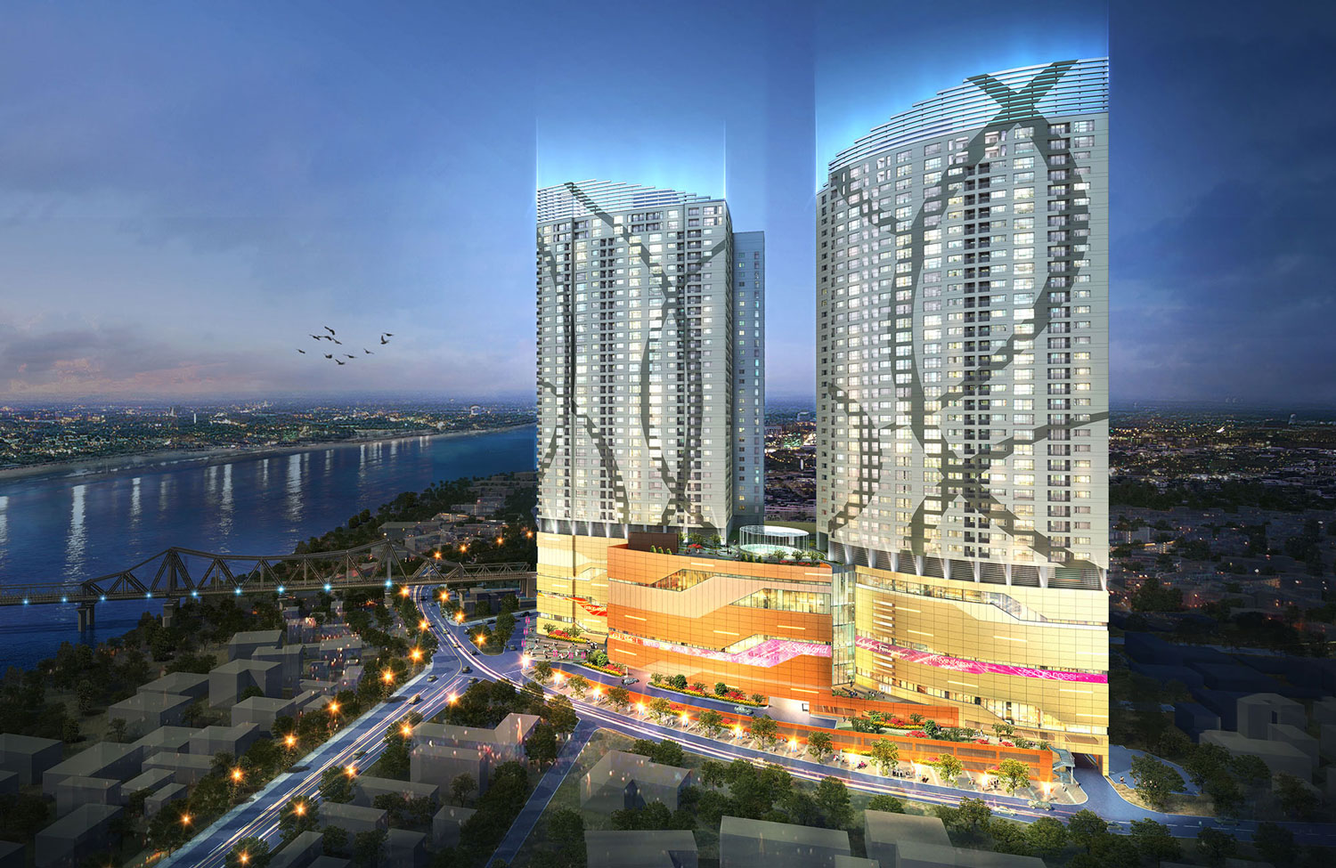 Thiết kế nội thất căn hộ Mipec Riverside sang trọng