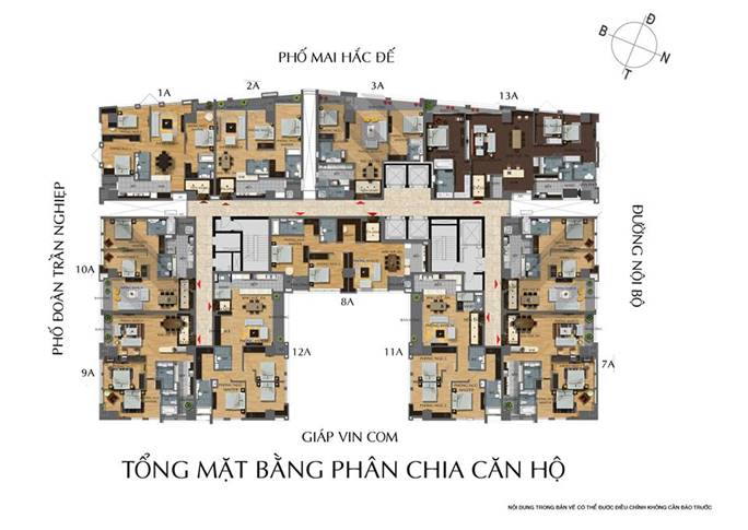 Mặt bằng điển hình căn hộ Hoàng Thành Tower với đa dạng diện tích