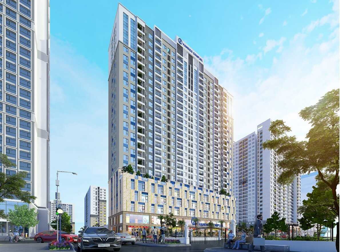 Không gian phòng khách căn hộ Hacinco Hoàng Đạo Thúy với thiết kế sang trọng
