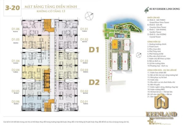 Mặt bằng tổng thể dự án 4S Riverside Linh Đông