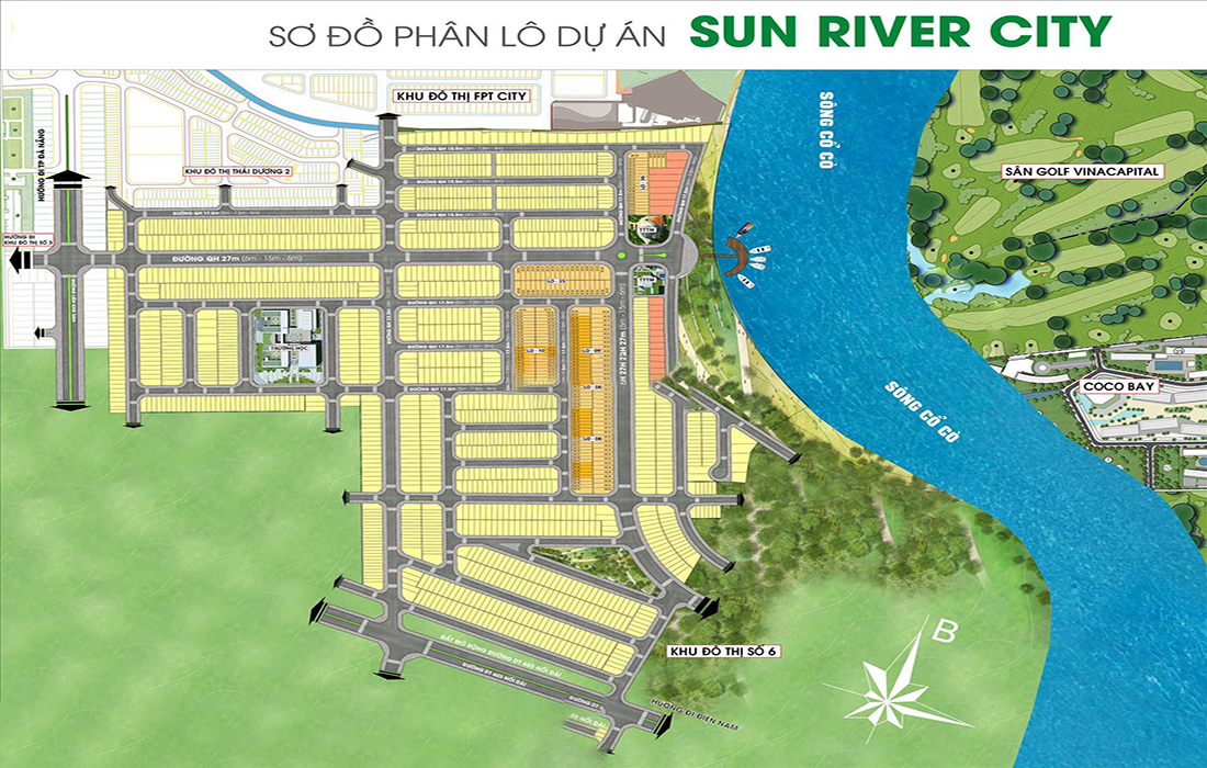 Sơ đồ phân lô dự án SunRiver City