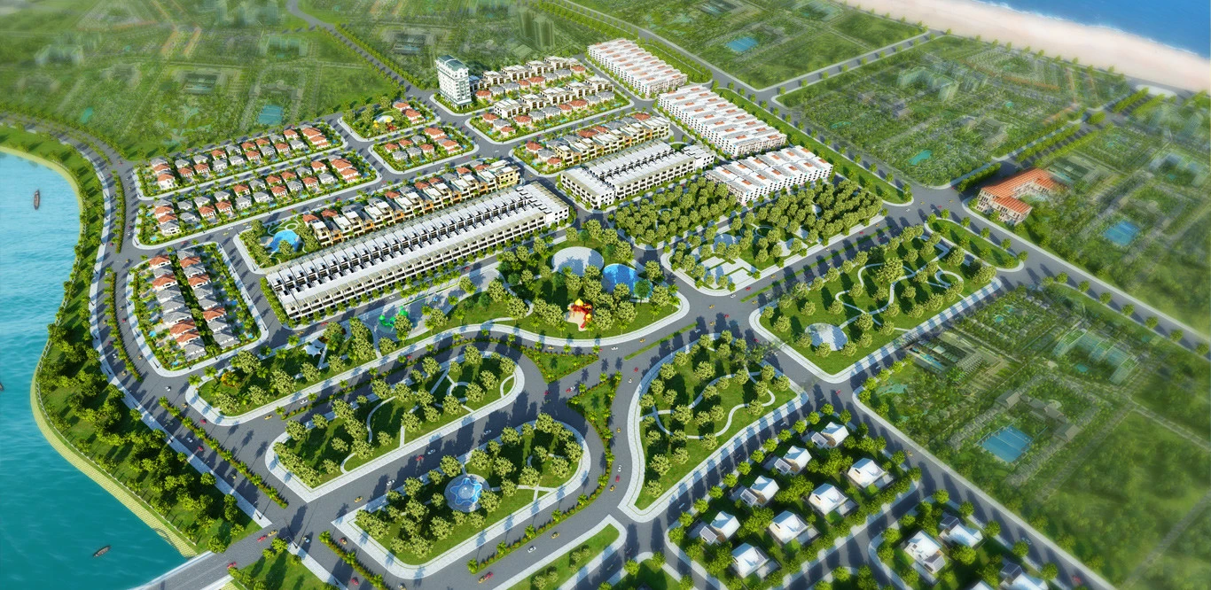 Phối cảnh cổng chào Khu đô thị Coco River Garden Điện Bàn