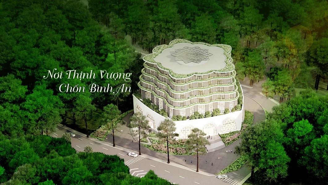 Phối cảnh hồ bơi vô cực trên tầng mái The Panorama Đà Lạt