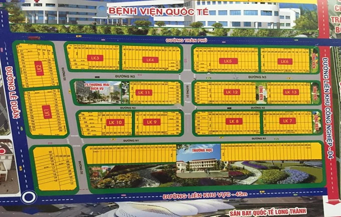 Sơ đồ phân lô Khu dân cư Diamond City Đồng Nai