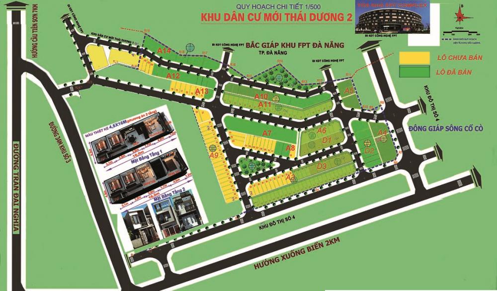 Sơ đồ phân lô chi tiết Khu đô thị Thái Dương 2 Điện Bàn