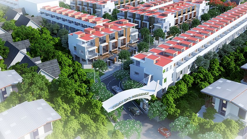 Tổng quan Thuận Đạo Residence với cảnh quan xanh