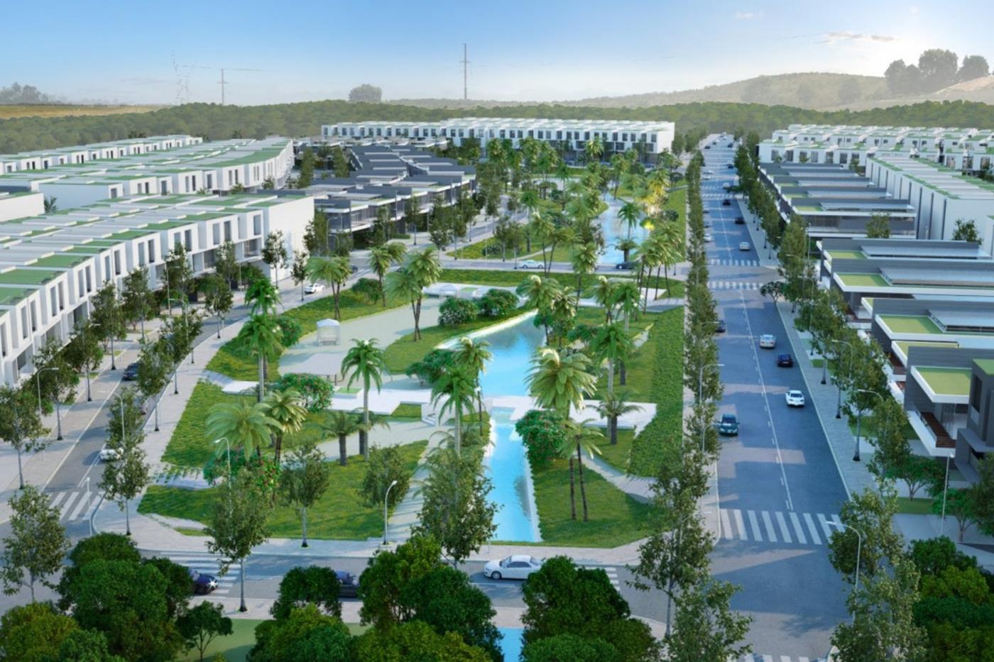 Phối cảnh tổng thể dự án Bảo Lộc Capital với các tiện ích xanh