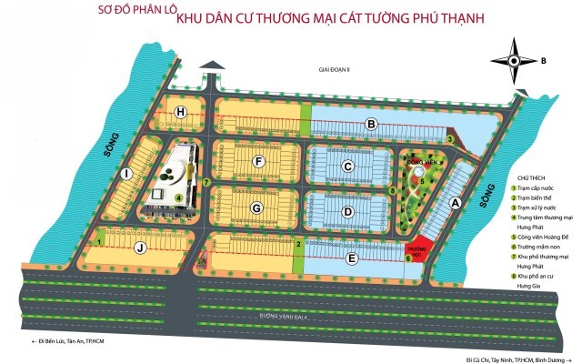 Mặt bằng phân lô KDC Cát Tường Phú Thạnh điển hình