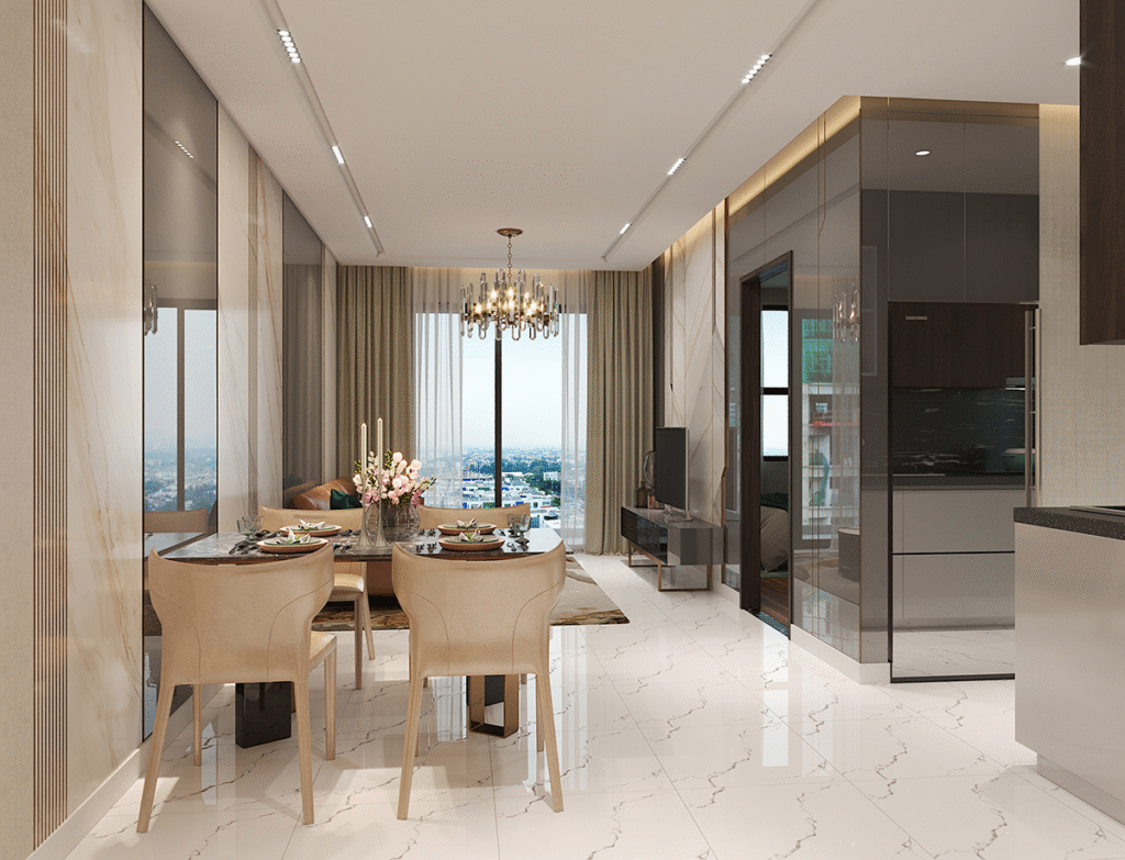 thiết kế căn hộ thoáng tại Opal Skyline