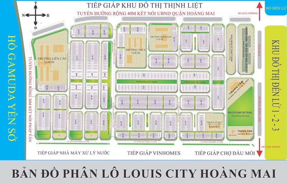 Mặt bằng phân lô điển hình Khu Đô Thị Hoàng Văn Thụ
