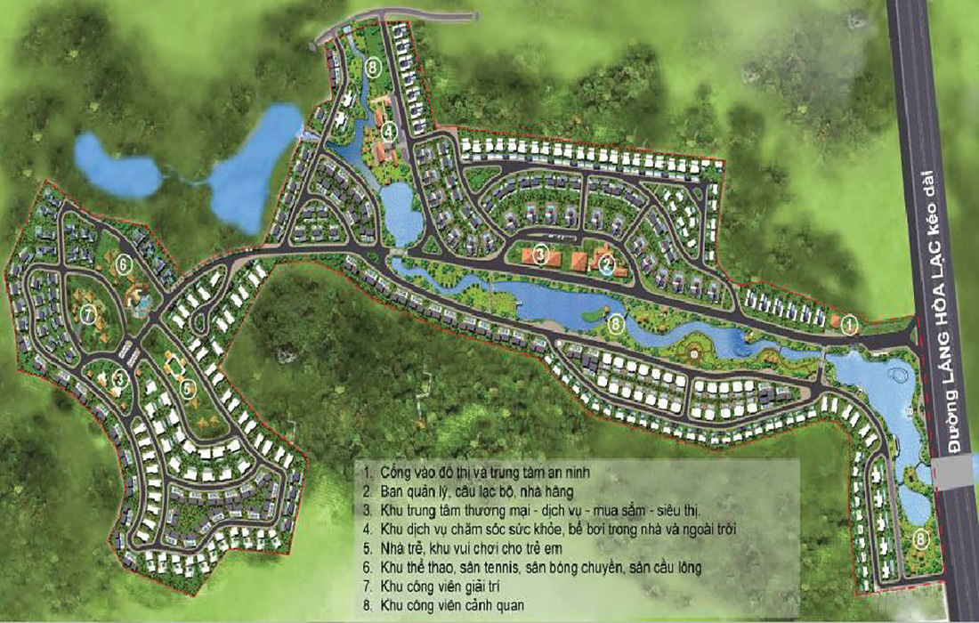 Mặt bằng phân lô Khu nghỉ dưỡng Xanh Villas