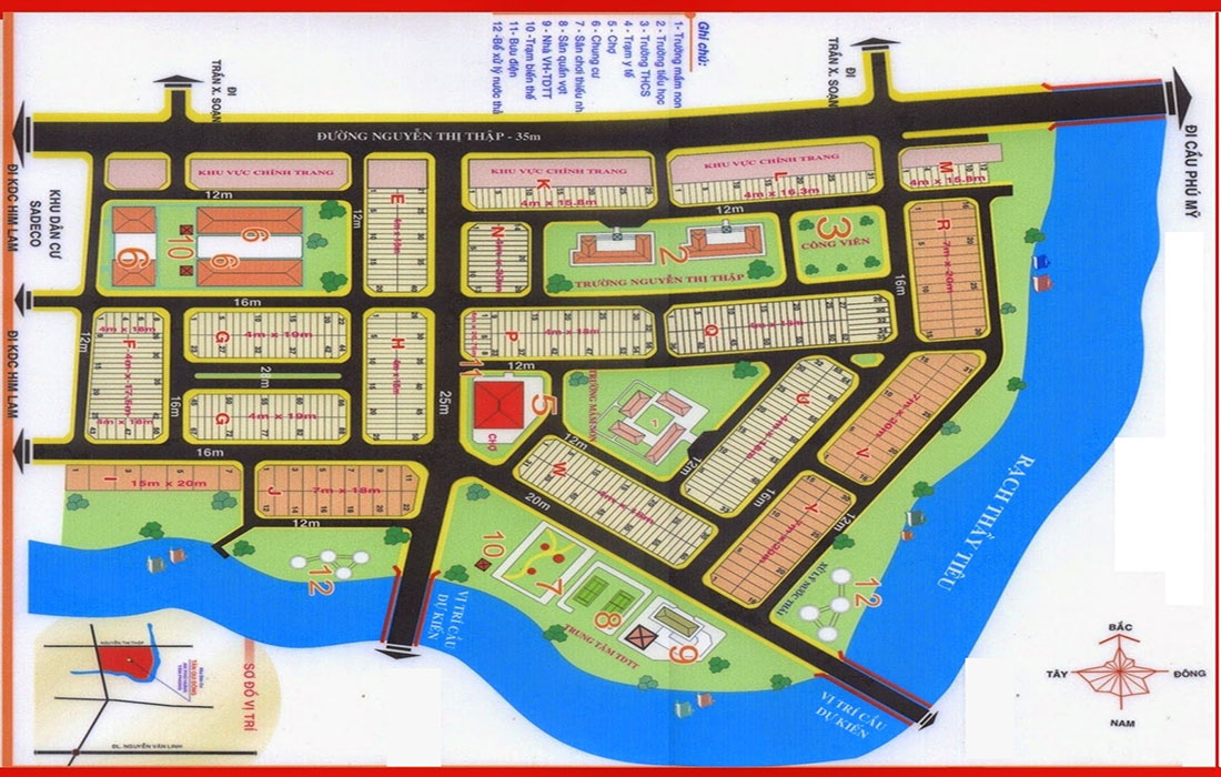 Sơ đồ phân lô Khu dân cư An Phú Hưng Thuận An