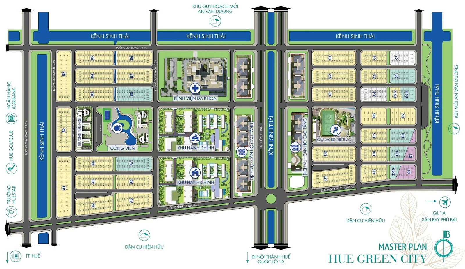 Sơ đồ phân lô dự án Huế Green City